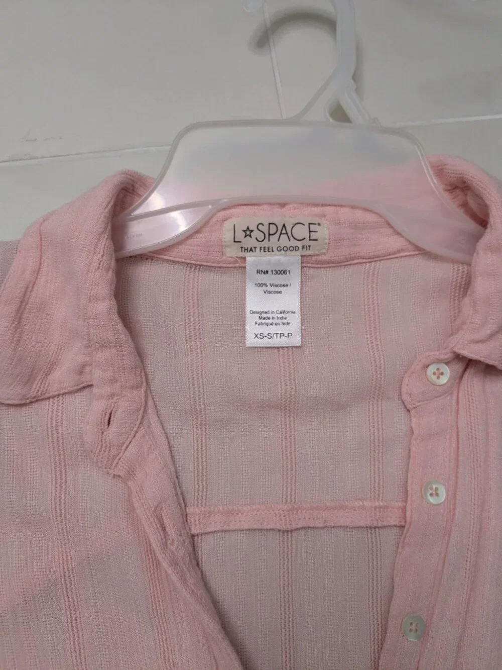 L space Anita cover up Rose Quartz Light Pink Resort Beach XS/S